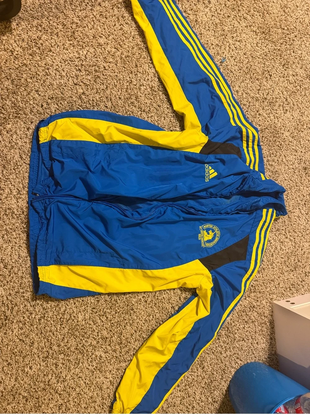 adidas Kids Blue & Yellow Athletic Track Jacket